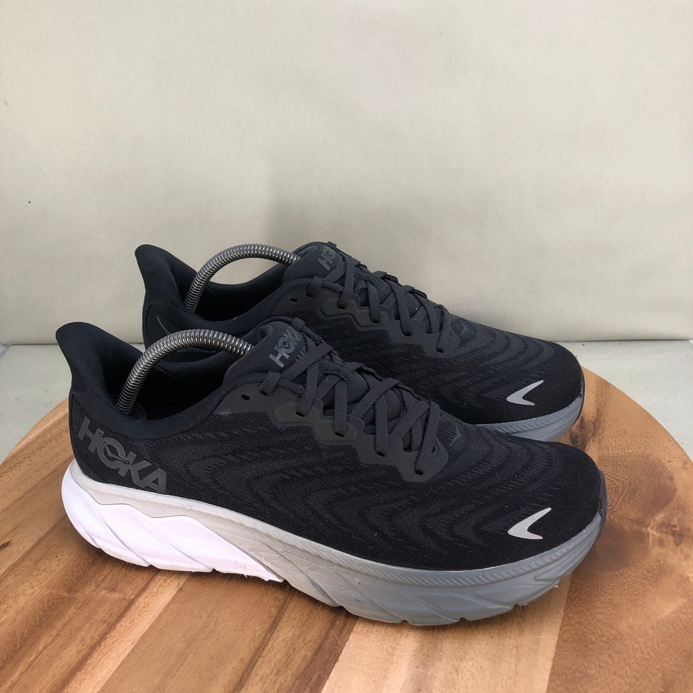 Hoka One One Arahi 6 Mens Running Shoes Black White Size 9.5 2E Wide Cushioned